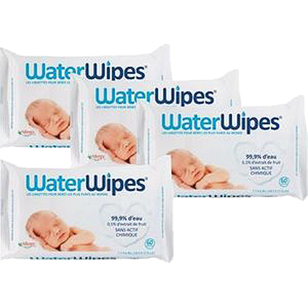 WATERWIPES Lingettes nettoyantes bébé Lot de 4