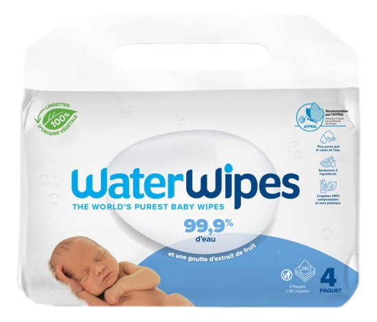 WATERWIPES Lingette biodégradable bébé    3x60