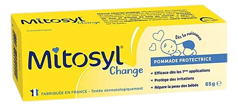 MITOSYL CHANGE Pommade Protectrice 65g - Prévention des Rougeurs du Siège du Nourrisson La pommade protectrice Mitosyl Change :       Protège des désagréments provoqués par la couche (urines, selles, frottements).     Prévient les rougeurs du siège en uti